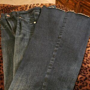 Express Mid-Rise 70's flare jeans.  Size small petite